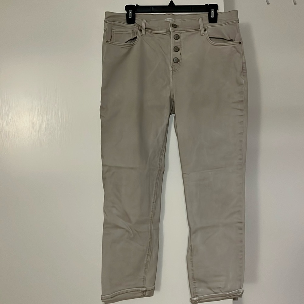 Button up khaki jeans